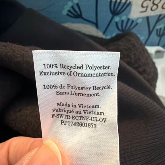 Everlane The ReNew Fleece Oversized Crewneck Sweatshirt Black Fleece Knit XS - Picture 9 of 9